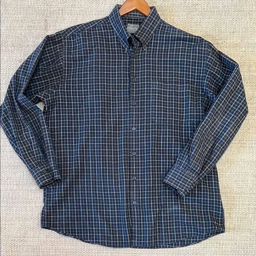 Vintage Men’s Scott Barber Western Plaid Button Down Shirt Medium Long Sleeve